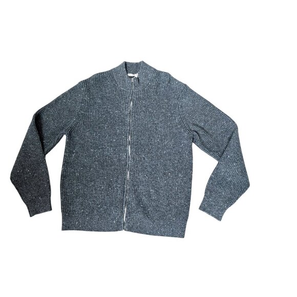 Marine Layer Inverness Sweater Jacket XL Charcoal White &/Blue Specks Zip-Up NWT - Picture 1 of 7